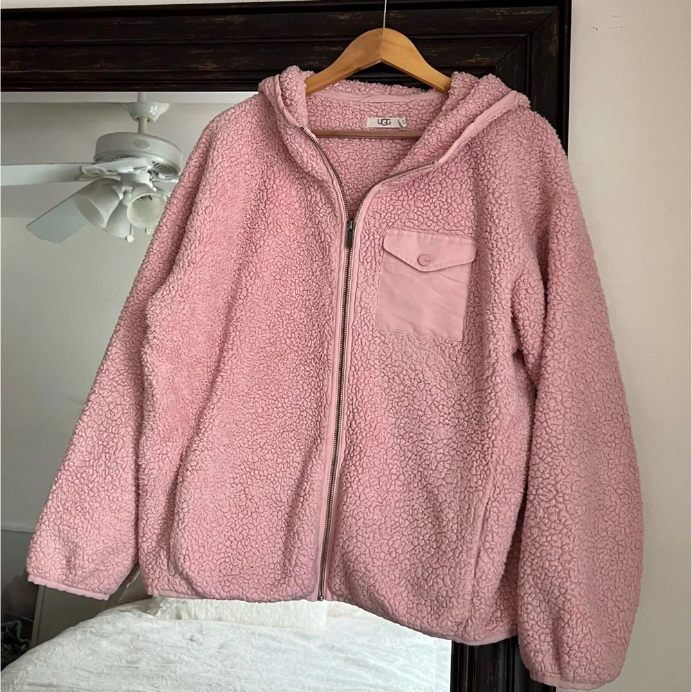 UGG Pink Sherpa Pocket Hoodie